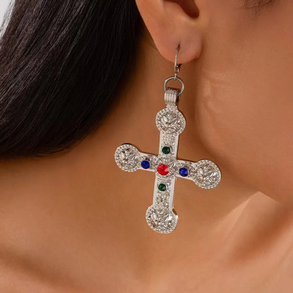 Twin Cross Pearl Necklace