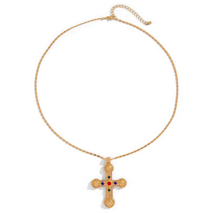 Twin Cross Pearl Necklace