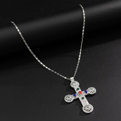 Twin Cross Pearl Necklace
